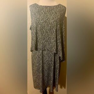 Chico's Black and White Striped Shift Top